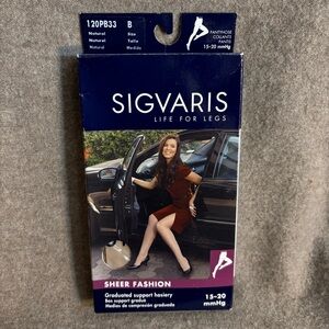 SIGVARIS LIFE FOR LEGS Sz B Natural Graduated Suppot Pantyhose 120PB 33 NEW
